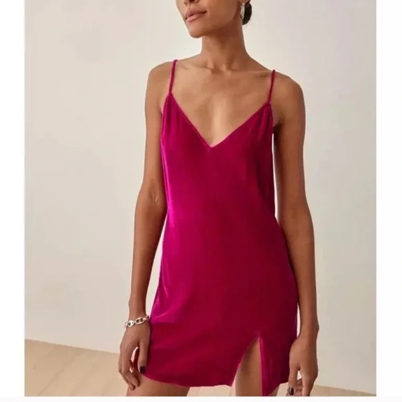 Reformation Lyza velvet slip mini dress - Picture 1 of 7
